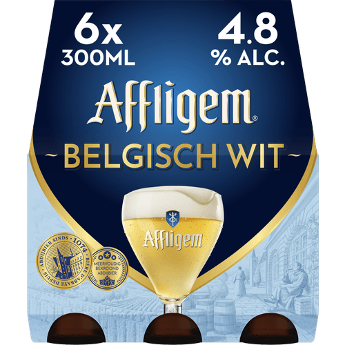 Foto van Affligem Belgisch wit op witte achtergrond