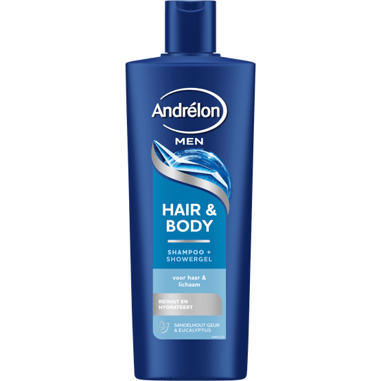 Foto van Andrélon Shampoo men hair&body op witte achtergrond