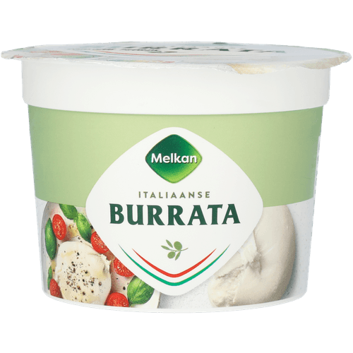 Foto van Melkan Burrata op witte achtergrond