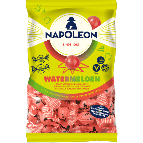 Foto van Napoleon Kogels watermeloen op witte achtergrond