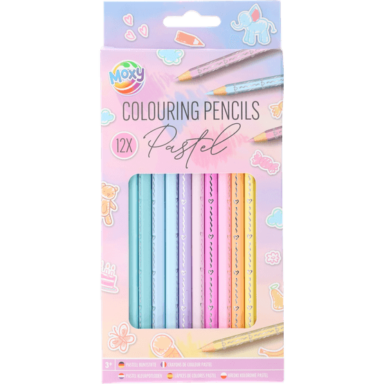 Foto van Kleurpotloden pastel op witte achtergrond