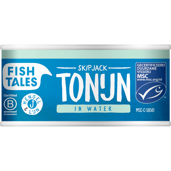 Foto van Fish Tales Skipjack tonijn in water op witte achtergrond