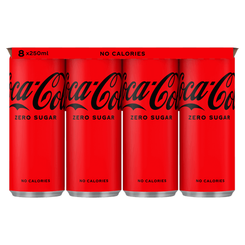 Foto van Coca-Cola Zero 8x25 cl op witte achtergrond