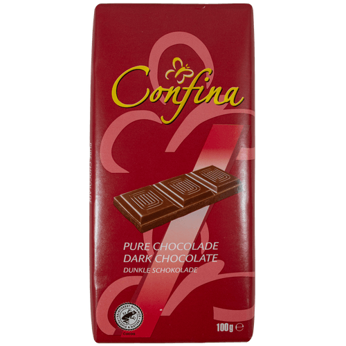 Foto van Confina Chocoladereep puur op witte achtergrond