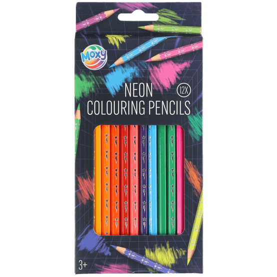 Foto van Kleurpotloden neon op witte achtergrond