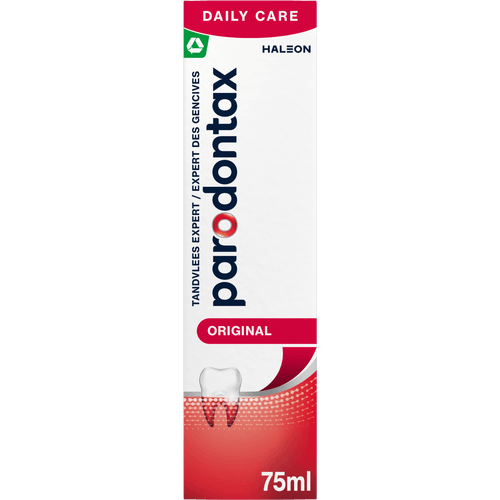 Foto van Parodontax Tandpasta fluoride op witte achtergrond