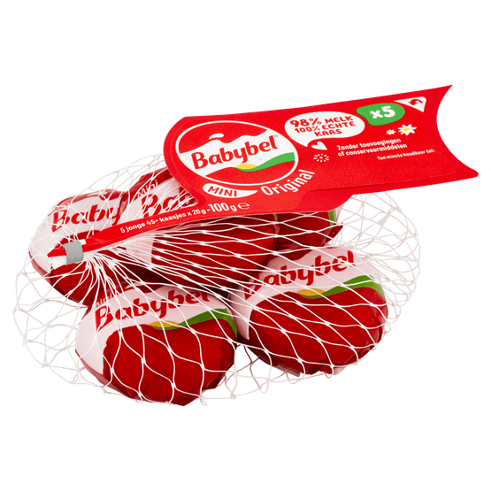Foto van Babybel Mini netje 5 stuks op witte achtergrond