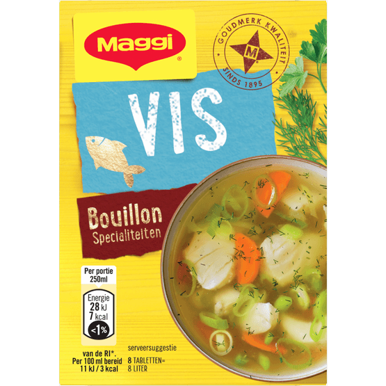 Foto van Maggi Bouillonblokjes vis 8 stuks op witte achtergrond