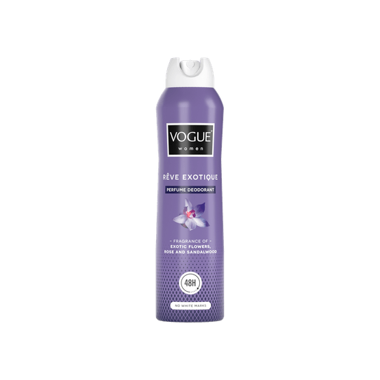 Foto van Vogue Deospray reve exotique op witte achtergrond