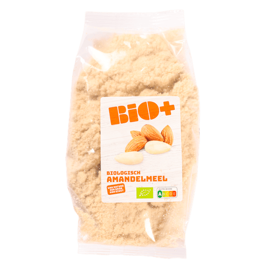 Foto van Bio+ Amandelmeel glutenvrij op witte achtergrond