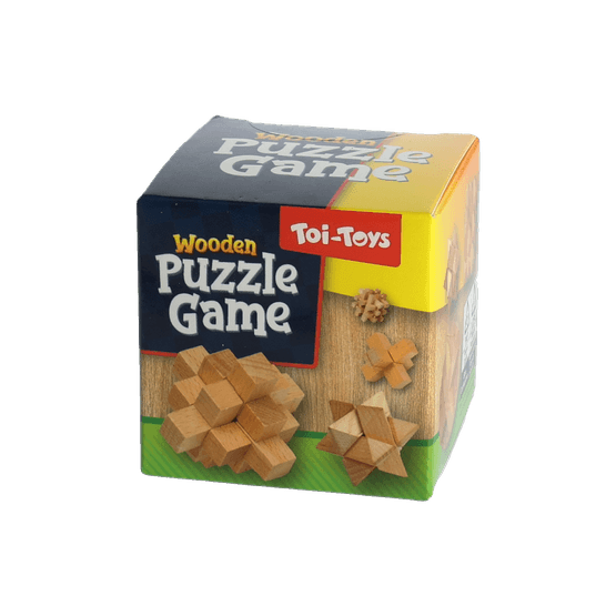 Foto van Houten 3d puzzel op witte achtergrond