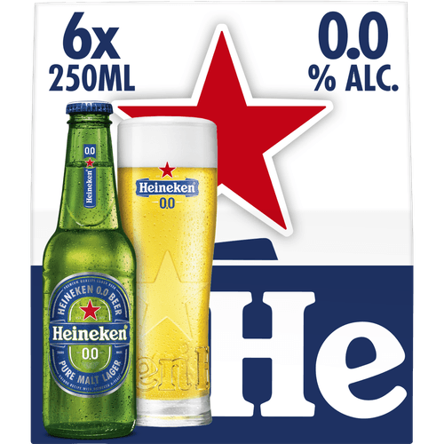 Foto van Heineken 0.0 % mono pilsener twist-off op witte achtergrond