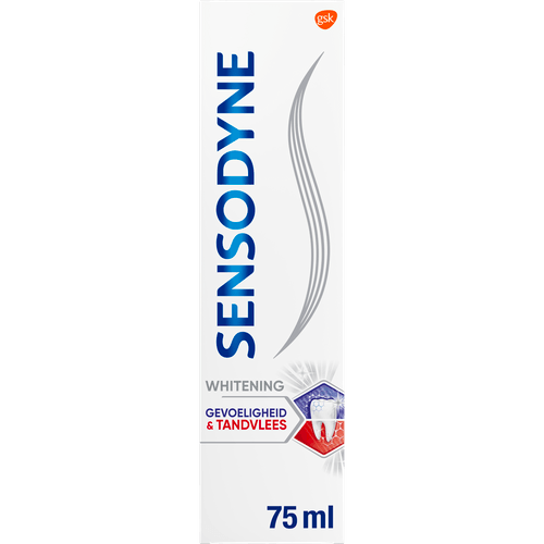 Foto van Sensodyne Tandpasta gevoeligh.& tandvl. whitening op witte achtergrond