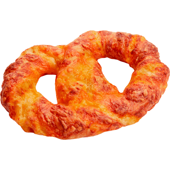 Foto van Cheese bretzel op witte achtergrond