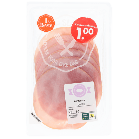 Foto van 1 de Beste gerookte ham op witte achtergrond