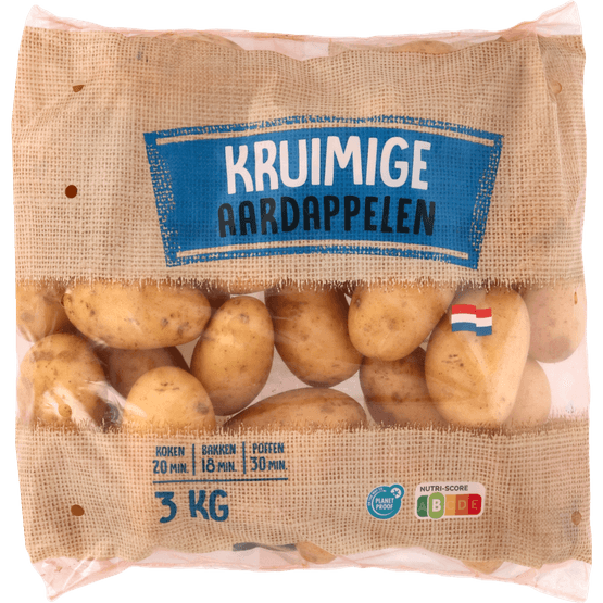 Foto van 1 de Beste Aardappelen kruimig op witte achtergrond
