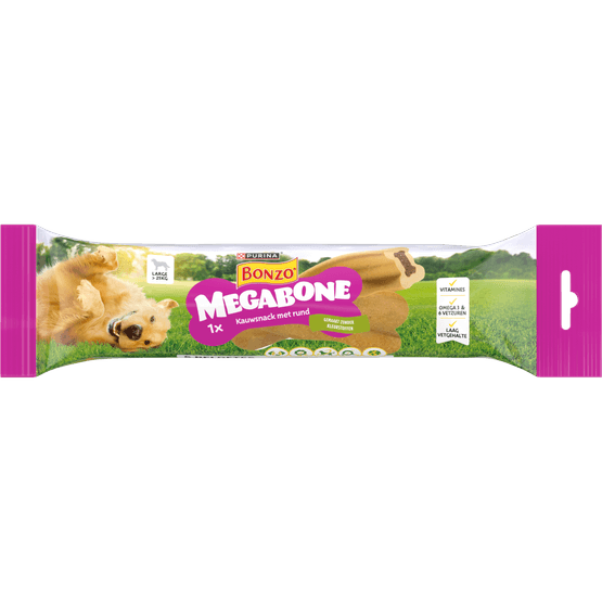 Foto van Bonzo Hondensnacks megabone op witte achtergrond