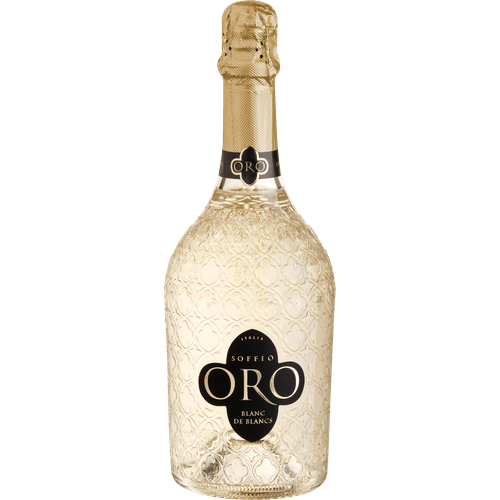 Foto van Soffio Oro Blanc de blancs spumante extra dry op witte achtergrond