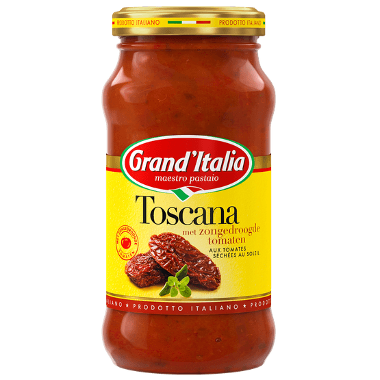Foto van Grand'Italia Pastasaus Toscana op witte achtergrond