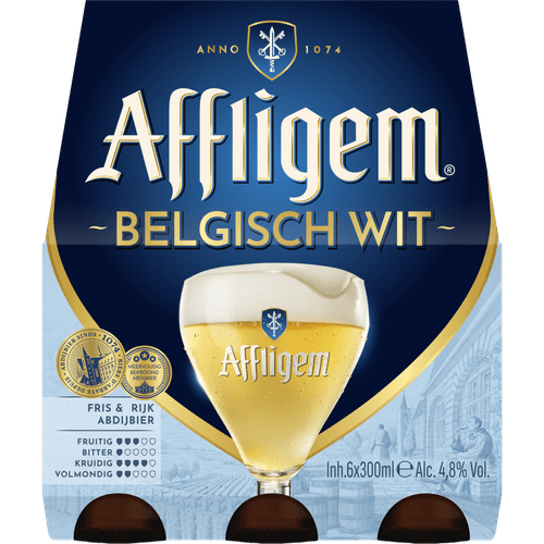 Foto van Affligem Belgisch wit op witte achtergrond