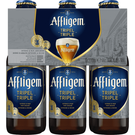 Foto van Affligem Tripel 6x30cl op witte achtergrond