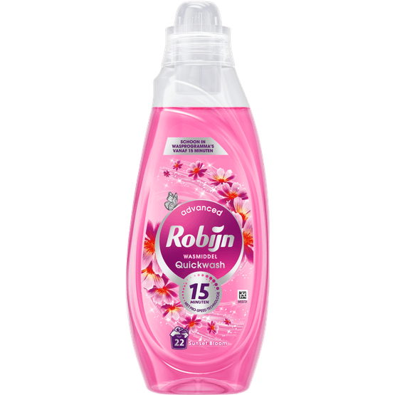 Foto van Robijn Vloeibaar wasmiddel quickwash sunset bloom 22 wasb. op witte achtergrond
