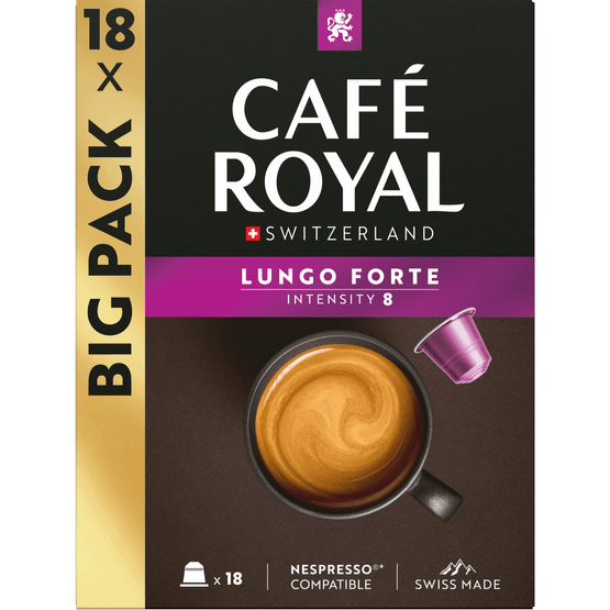 Foto van Café Royal Koffiecups lungo forte op witte achtergrond