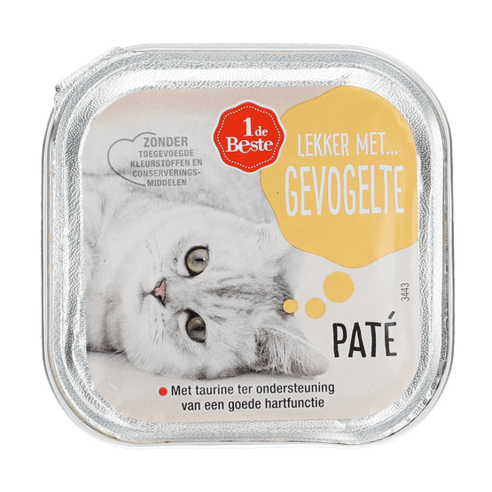 Foto van 1 de Beste Kat pate gevogelte op witte achtergrond