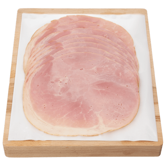 Foto van 1 de Beste Boeren achterham gerookt op witte achtergrond