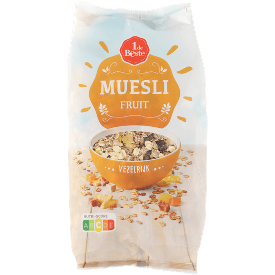 Foto van 1 de Beste Muesli fruit op witte achtergrond