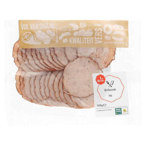 Foto van 1 de Beste Grillworst kip op witte achtergrond