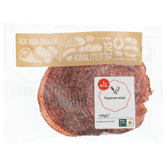 Foto van 1 de Beste Pepercervelaat op witte achtergrond