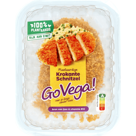 Foto van Go Vega Krokante kipsnitzel 2 stuks op witte achtergrond