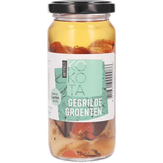 Foto van Kokota Gegrilde groenten op witte achtergrond