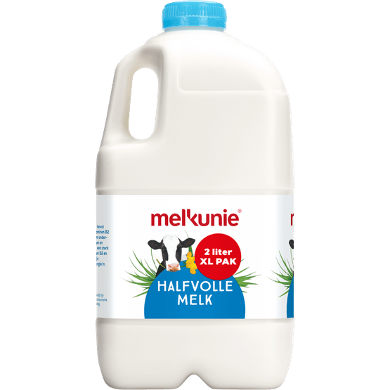 Foto van Melkunie Halfvolle melk op witte achtergrond