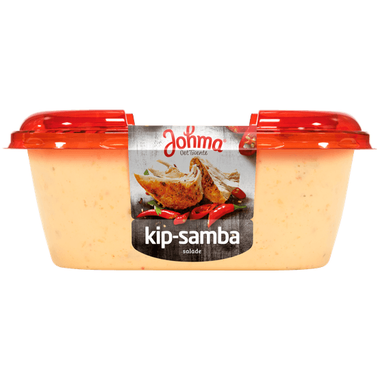 Foto van Johma Kip-samba salade op witte achtergrond