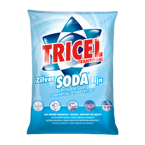 Foto van Tricel Silver soda fijn op witte achtergrond
