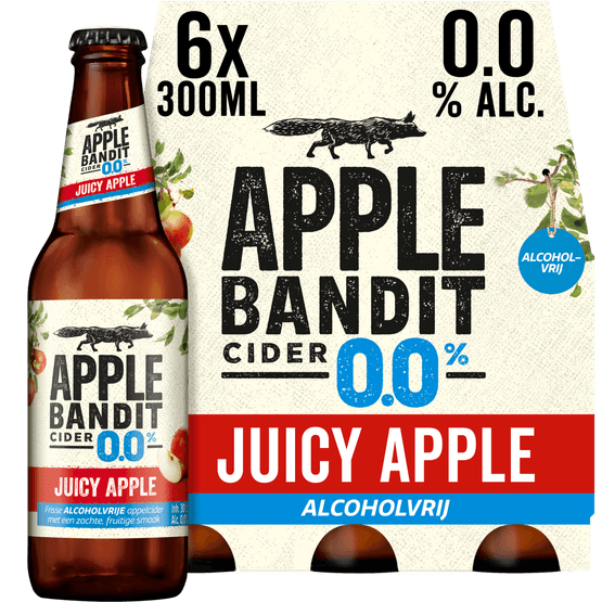 Foto van Apple Bandit Cider 0.0 op witte achtergrond