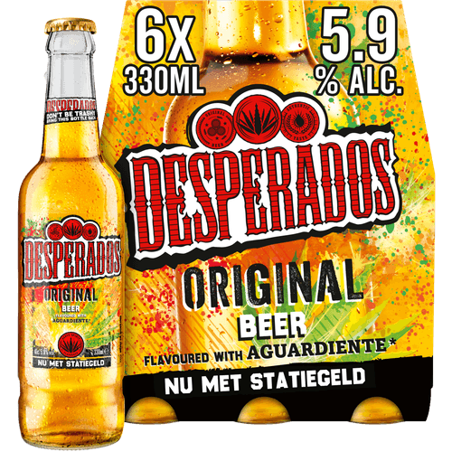 Foto van Desperados Original 6x33cl op witte achtergrond