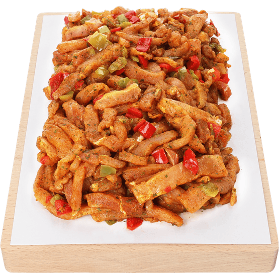 Foto van Vleeschmeesters Actie shoarma met paprika op witte achtergrond