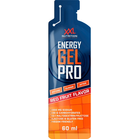 Foto van XXL NUTRITION Energy gel pro red fruit op witte achtergrond