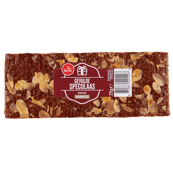 Foto van 1 de Beste Gevuld speculaas roomboter op witte achtergrond