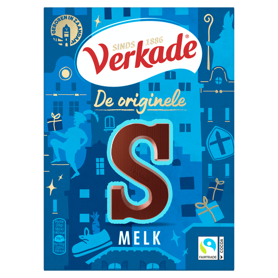 Foto van Verkade Chocoladeletter melk op witte achtergrond
