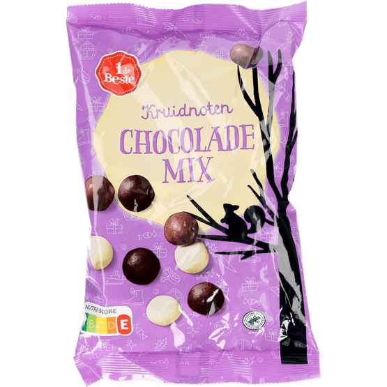 Foto van 1 de Beste Kruidnoten chocolade mix op witte achtergrond