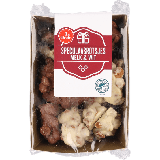 Foto van 1 de Beste speculaasrotsjes melk & wit op witte achtergrond