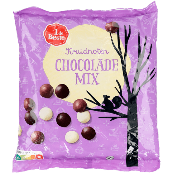Foto van 1 de Beste Kruidnoten chocolade mix op witte achtergrond
