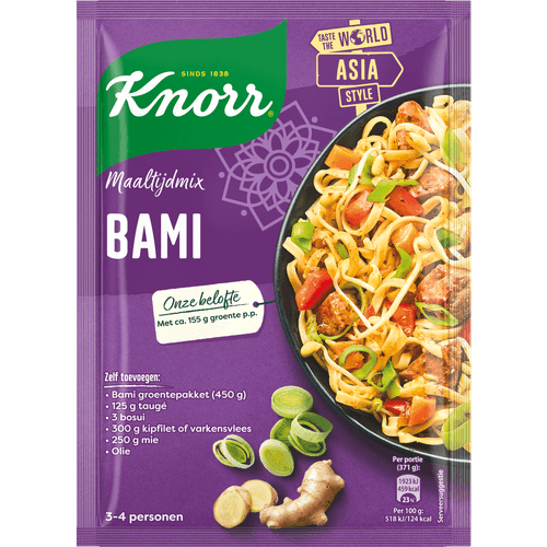 Foto van Knorr Kruidenmix bami op witte achtergrond