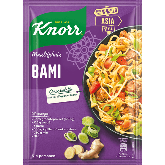 Foto van Knorr Kruidenmix bami op witte achtergrond