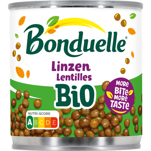 Foto van Bonduelle Linzen op witte achtergrond