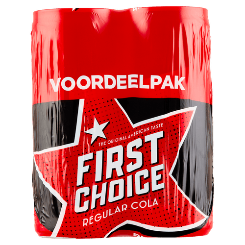Foto van First Choice Cola Cola regular 4x25 cl op witte achtergrond